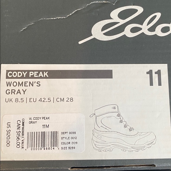 NWT Eddie Bauer Cody Peak Women's Waterproof Boots - Gray and Black - Picture 8 of 8